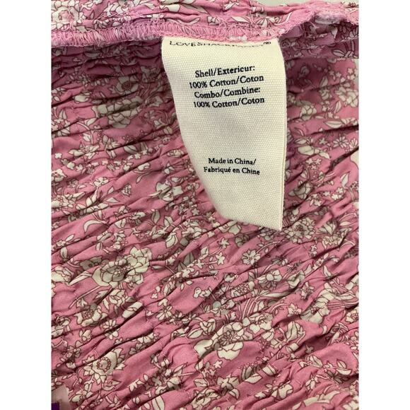 Loveshackfancy 'Corbin' Pink Floral Print Liberty Fabric Cropped Top Size XS - Picture 4 of 5